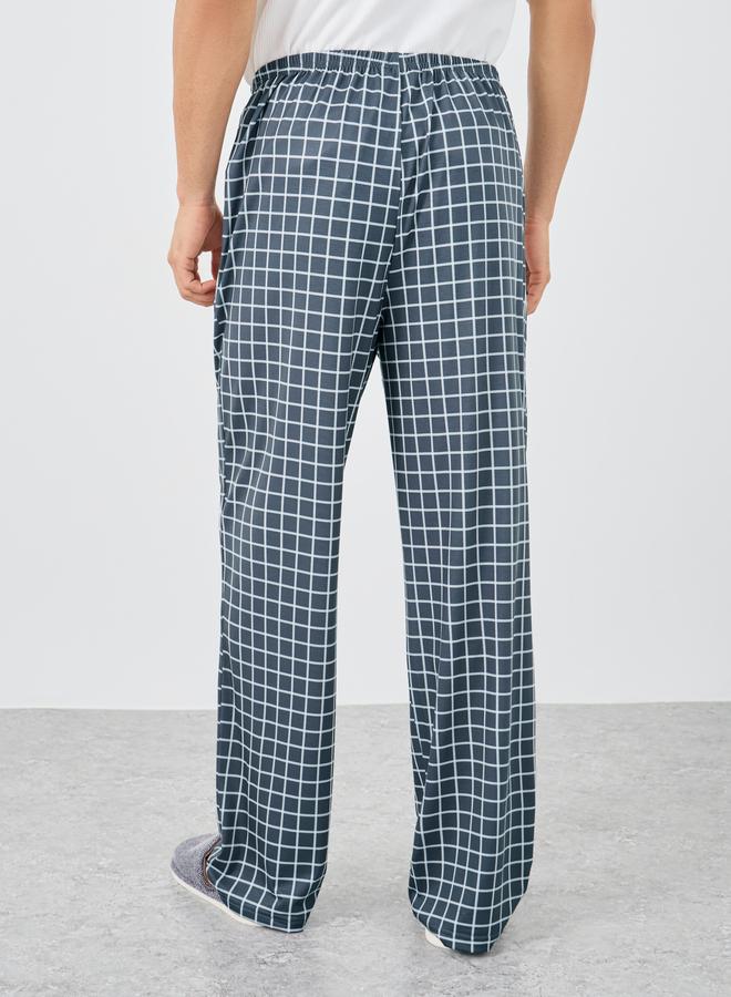 Styli Charcoal Checkered Pyjama with Elastic Waist - Image 4