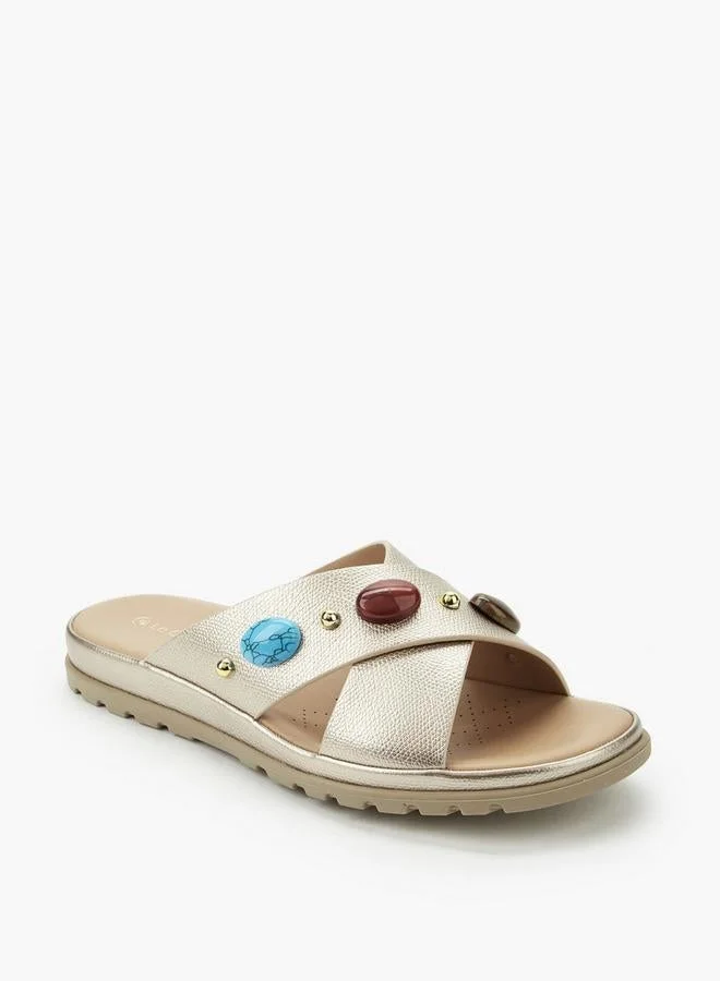 لو كونفورت Women Embellished Slip-On Sandals