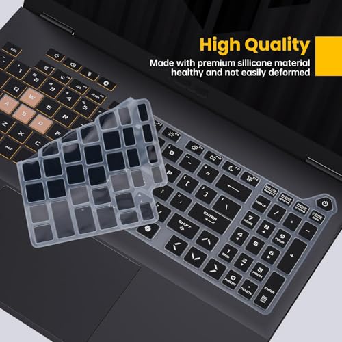 RAYA Premium Keyboard Cover for 2025 ASUS TUF Gaming A16/F16 16inch Laptop. (Black Silicone) - Image 3