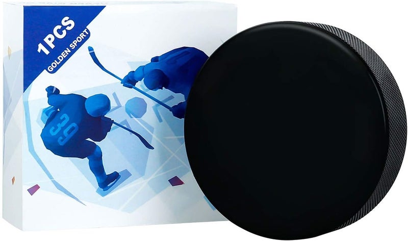 Golden Sport Store Ice Hockey Pucks, Official Regulation, for Practicing and Classic Training, Diameter 3", Thickness 1", 6oz, Black - Image 1