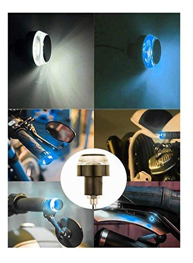 PA Handle Bar End Dual Led Bike Turn Signal Indicator Light (Blue & White) Universal for All Bikes t-4 - Image 1