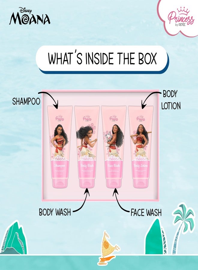 Renee Princess By RENEE Disney Moana Bath & Body Care Combo Set of 4 - Shampoo, Body Wash, Face Wash & Lotion l Soothing, Nourishing l Cruelty-Free l For Pre-Teen Girls - Image 4