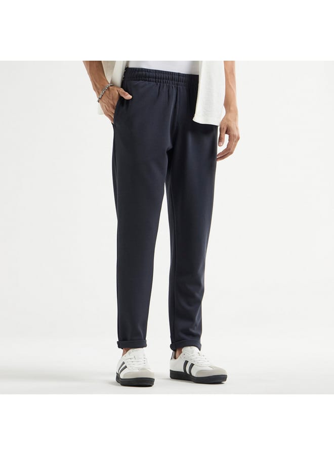 Splash FAV Textured Regular Fit Pants with Flexi Waist and Pockets  - Image 1