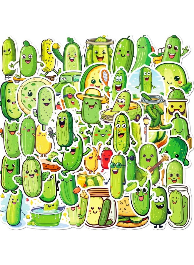 NIBEMINENT 51 Pcs Pickle Deco Kit Waterproof Stickers, High Definition Printing Bright Colors, Suitable for Laptop Skateboard Luggage Water Bottle Guitar DIY - Image 2