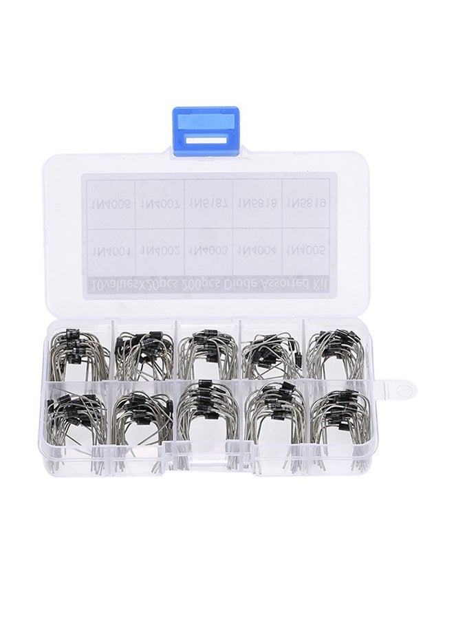 NIBEMINENT 200-Piece Rectifier Diode Set Silver/Black 13centimeter - Image 1