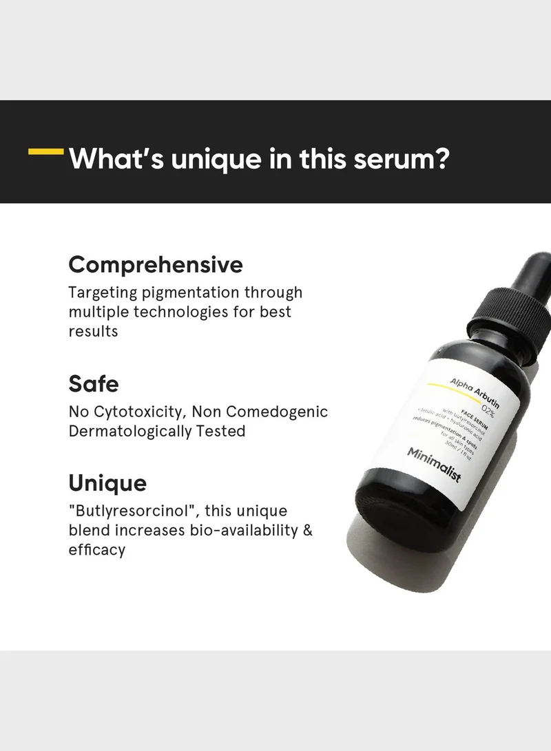 Minimalist Skincare Alpha Arbutin 2% Face Serum