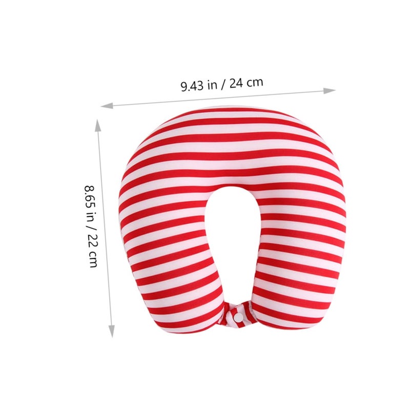 Flexible Striped Travel Neck Pillow Soft Supportive Airplane Office Comfort - Image 3