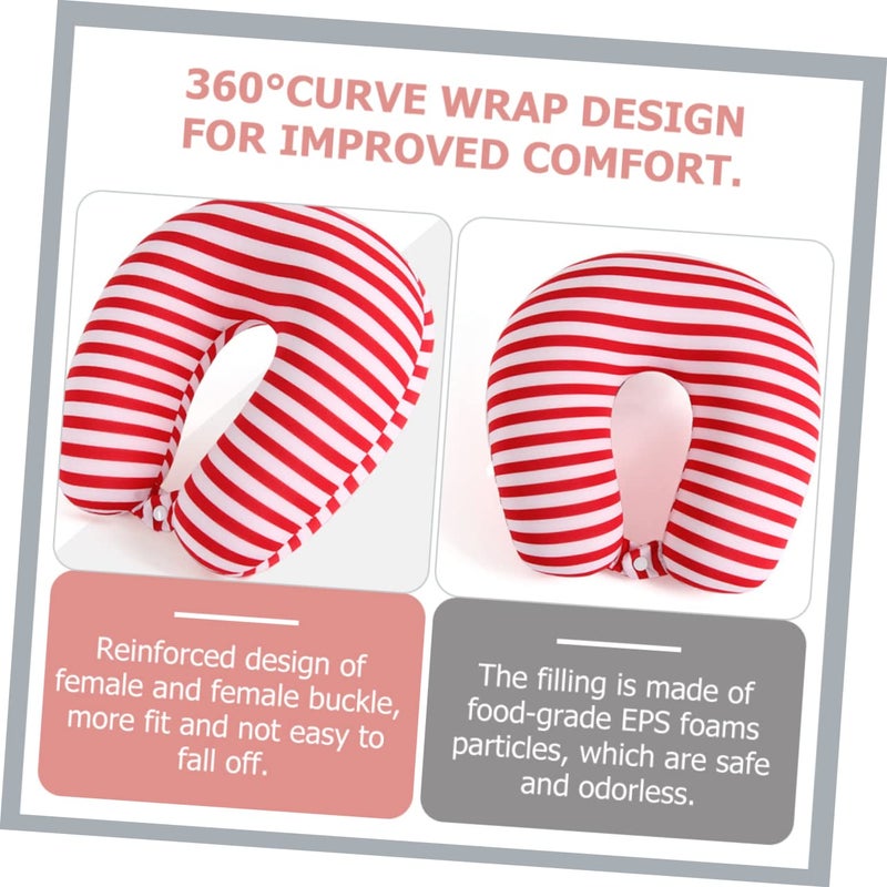 Flexible Striped Travel Neck Pillow Soft Supportive Airplane Office Comfort - Image 5