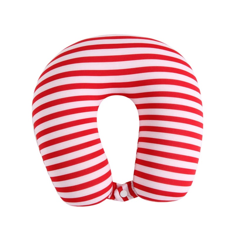 Flexible Striped Travel Neck Pillow Soft Supportive Airplane Office Comfort - Image 2