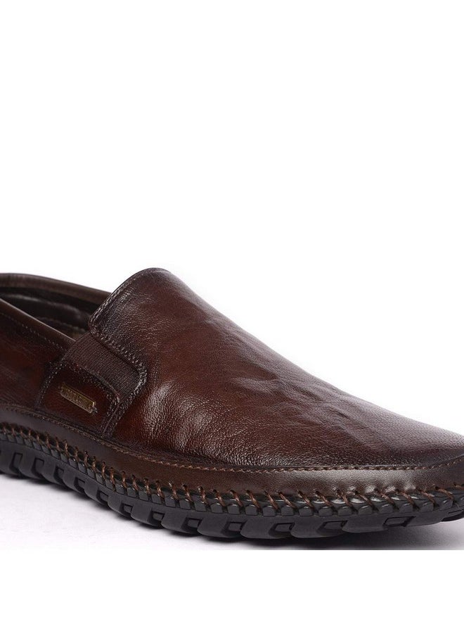 BUCKAROO - Buckaroo Nardo Natural FullGrain Leather Brown Casual Slip-On Shoes for Mens: Size UK 11 - Image 1