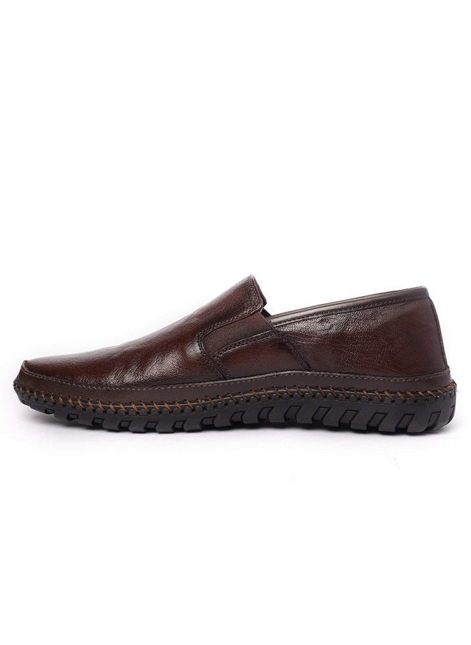 BUCKAROO - Buckaroo Nardo Natural FullGrain Leather Brown Casual Slip-On Shoes for Mens: Size UK 11 - Image 1