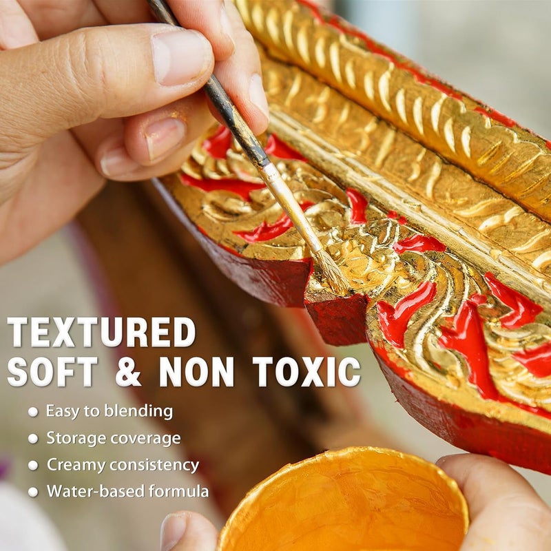 ASK VARK WALA Acrylic Paint Metallic Gold, Artist's Choice Acrylic Color - Non-Toxic, High-Pigment, Smooth Application, Bold Coverage - for Artists, Kids & Hobbyists - Image 5