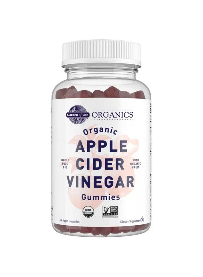 Garden of Life Apple Cider Vinegar Gummies USDA Organic ACV Gummy Vitamins Made with Real Fruit Blend, Whole Food Vitamin B12 - Vegan, Gluten Free, Non-GMO, Kosher - 60 Gummie - Image 1