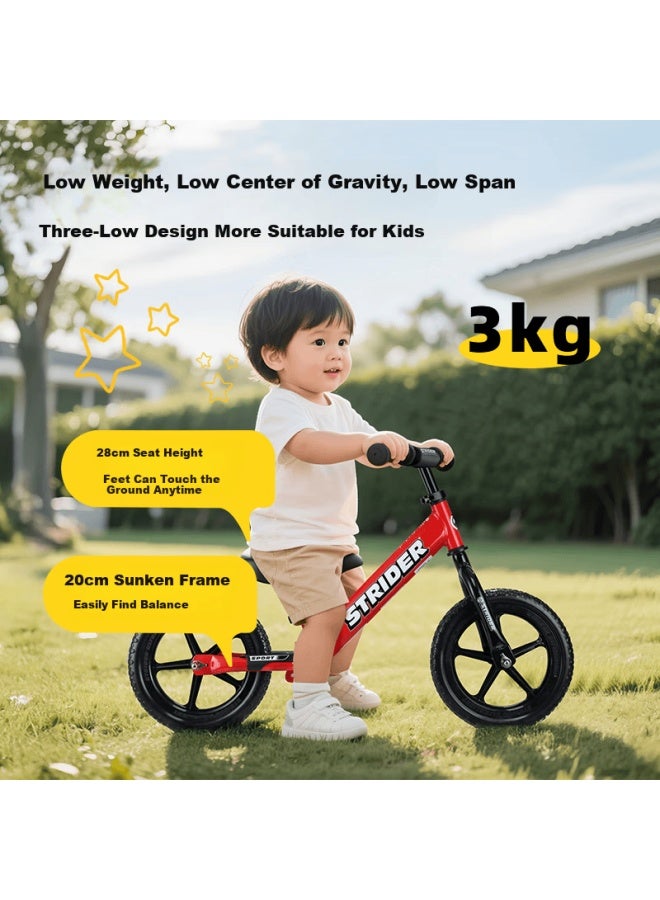 Strider Kids Balance Bike For Ages 1-5, 12-inch Sport Racing Bicycle, Gray - Image 2