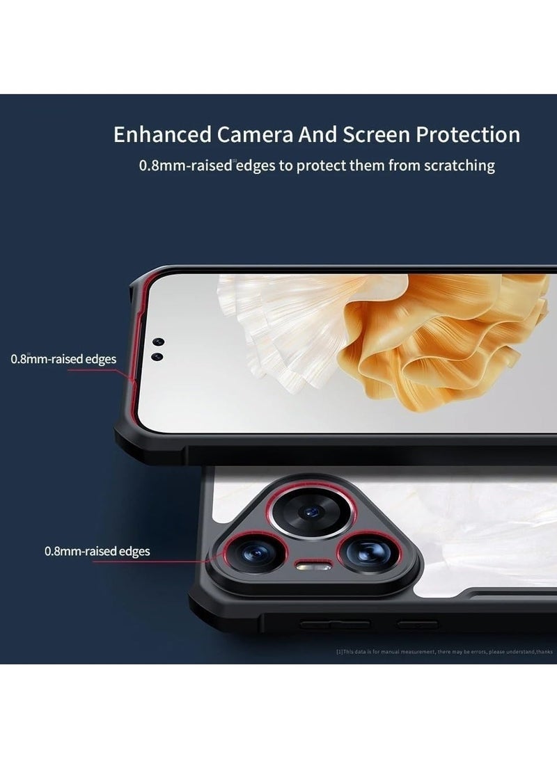 حافظة مغناطيسية متوافقة مع Huawei Pura 70 Ultra، 【حماية بوسادة هوائية】 ظهر PC شفاف إطار TPU لين صدمة حماية الغطاء الداعم للشحن اللاسلكي. - Image 3