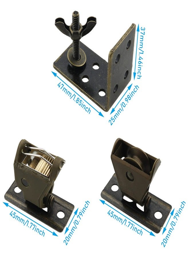 WHYHKJ 1SET Roman Shades, Window Treatment Hardware, Bamboo Roller Blind Accessory Lifter, Cord Idler Pulley Swivel Bracket for Woven Wood Shades and Bamboo Blinds (1 Lock, 2 Pulleys, 2 Mounts) - Image 2