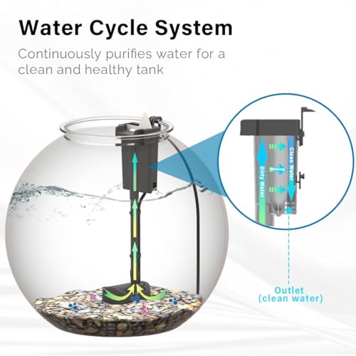 SW PRODUCTS 3-Gallon Fish Tank, Aquarium Starter Kit Includes Power Filter, LED Light with 5V Power Supply, and Full Hood, Ideal for Betta and a Variety of Tropical Fish, Impact-Resistant Plastic - Image 2