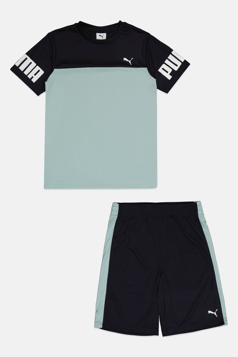 PUMA Kids Boy 2 Pieces Brand Logo T-Shirt And Shorts Set, Multicolor - Image 1