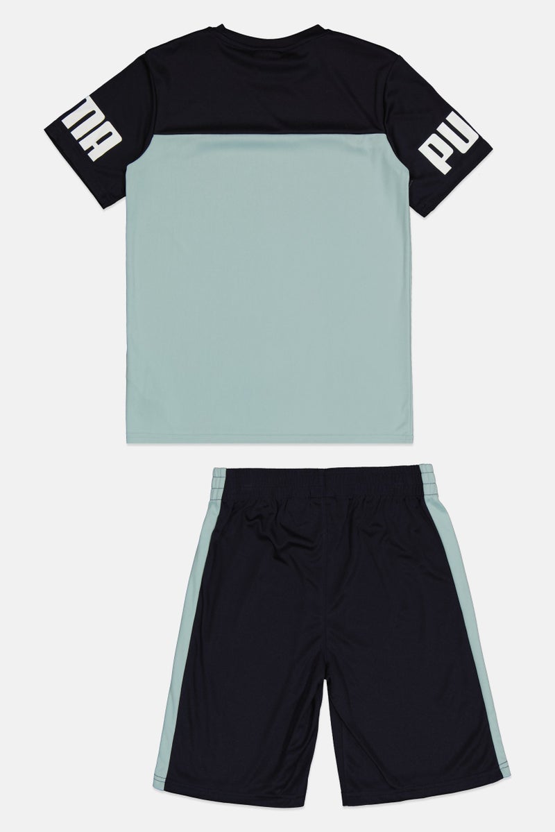 PUMA Kids Boy 2 Pieces Brand Logo T-Shirt And Shorts Set, Multicolor - Image 2