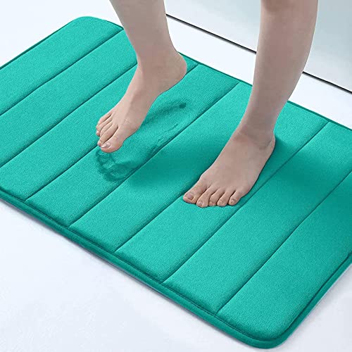 Buganda Memory Foam Bath Mat 30 x 20 Ultra Soft and NonSlip Bathroom Rugs Water Absorbent and Machine Washable Bath Rug for Bathroom Shower and Tub Teal