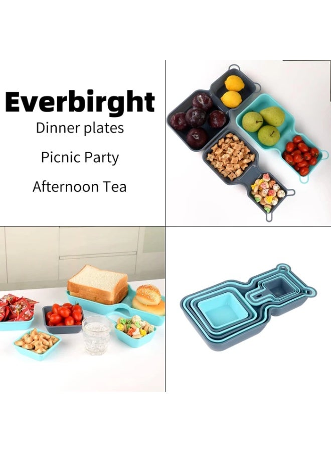 Premium Plastic Stackable Trays Platters for Fruit Vegatables Snacks Dessert Picnic Kids - Image 3