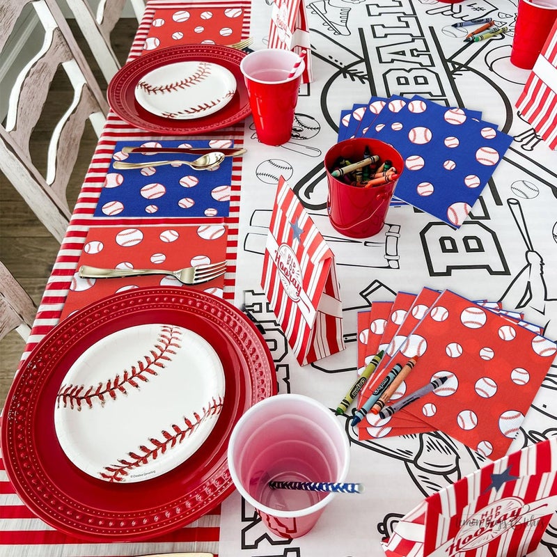 PTECDROTS 100Pcs Baseball Napkins, Disposable Baseball Paper Napkins, Picnic Napkins for Sports Fans Kid Adult Birthday Party Supplies, 13 x 13 Inches - Image 5