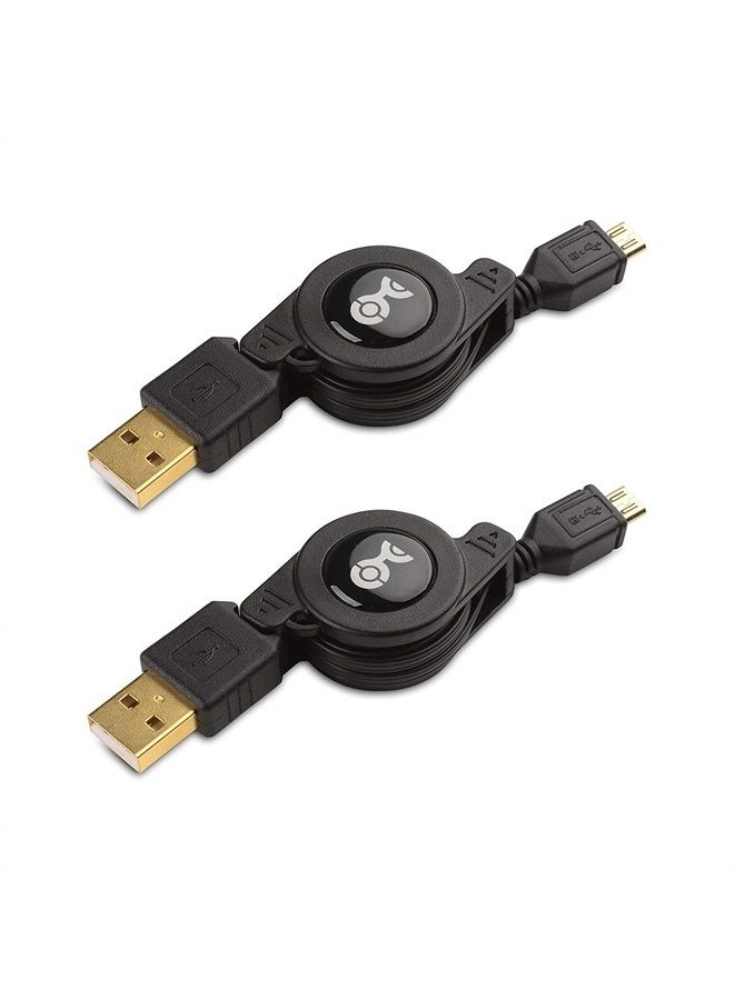 Cable Matters 2-Pack Retractable Micro USB Cable - 2.5 Feet - Image 1