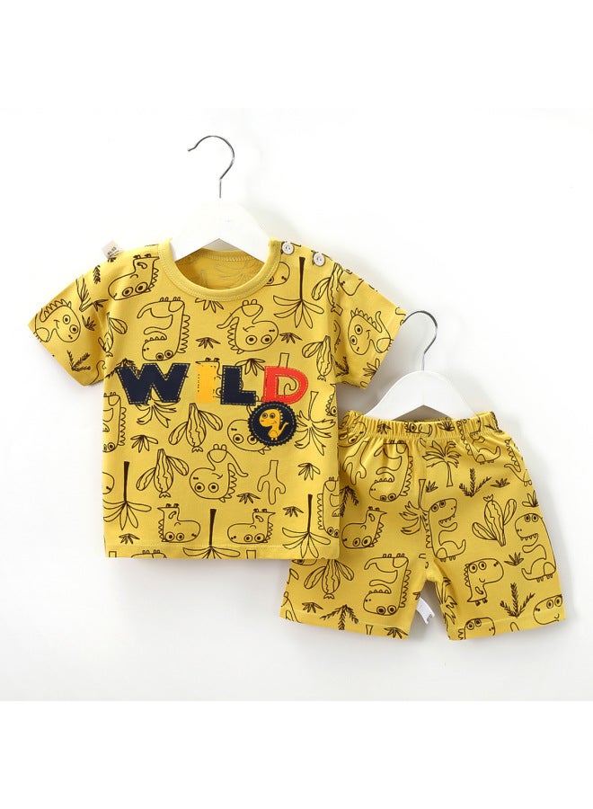 Children's Short-sleeved Suit Cotton Summer New Boys' Summer Clothing Baby T-shirt Girls' Clothing Thin Children's Clothing