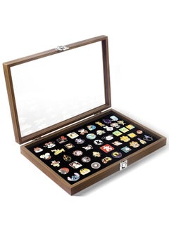 tutata tutata Pin Display Case, 14" X 9.5" Shadow Box Frame for Disney Pins, Pin Collection Holder, Pin Board, Brown  - Image 1