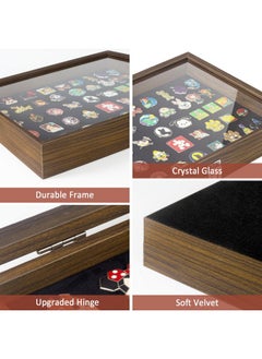 tutata tutata Pin Display Case, 14" X 9.5" Shadow Box Frame for Disney Pins, Pin Collection Holder, Pin Board, Brown  - Image 5