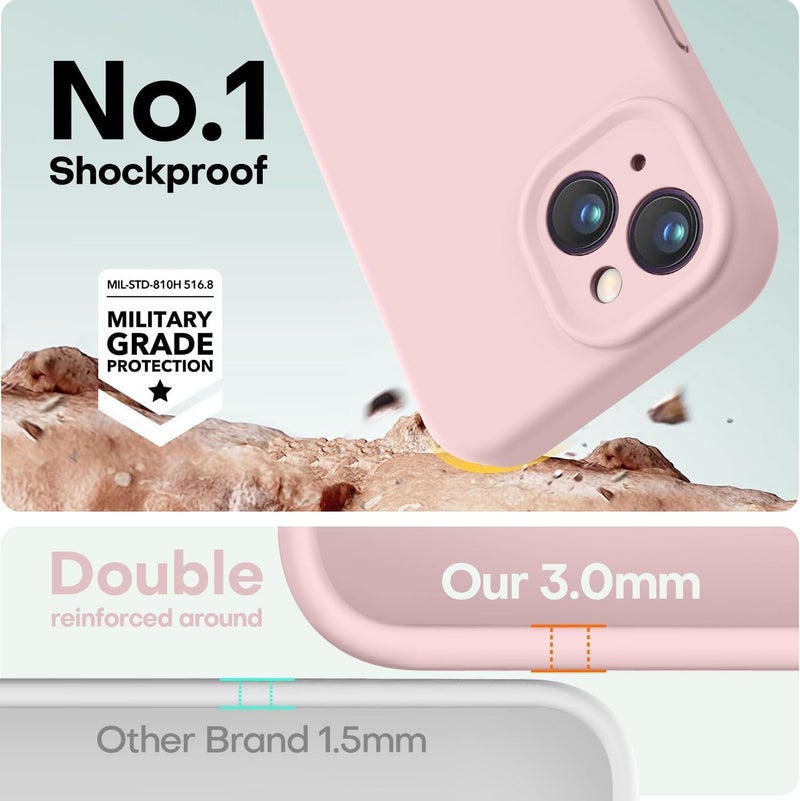 Mobistyle iPhone 15 Back Cover Soft Liquid Silicone Slim Protective Shockproof with Anti-Scratch Microfiber Lining Phone Back Cover Case Compatible for iPhone 15 (Pink) - Image 3