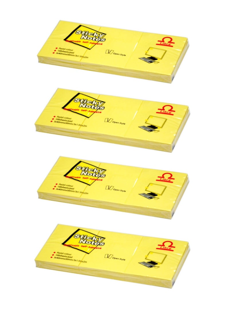 Libra Sticky Note Pastel Yellow 1.5×2 inch, 4pads/bag  - Image 2