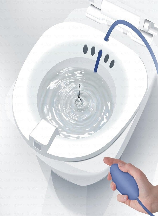 SIMESTICH حوض استحمام سيتز من سيمستيك لعلاج البواسير والعناية بعد الولادة - طقم حوض استحمام مرحاض عريض مُطوّر للنساء والرجال، حوض أعمق لتخفيف آلام منطقة العجان، يناسب معظم المراحيض، تصميم قابل للطي وسهل الحمل - Image 1