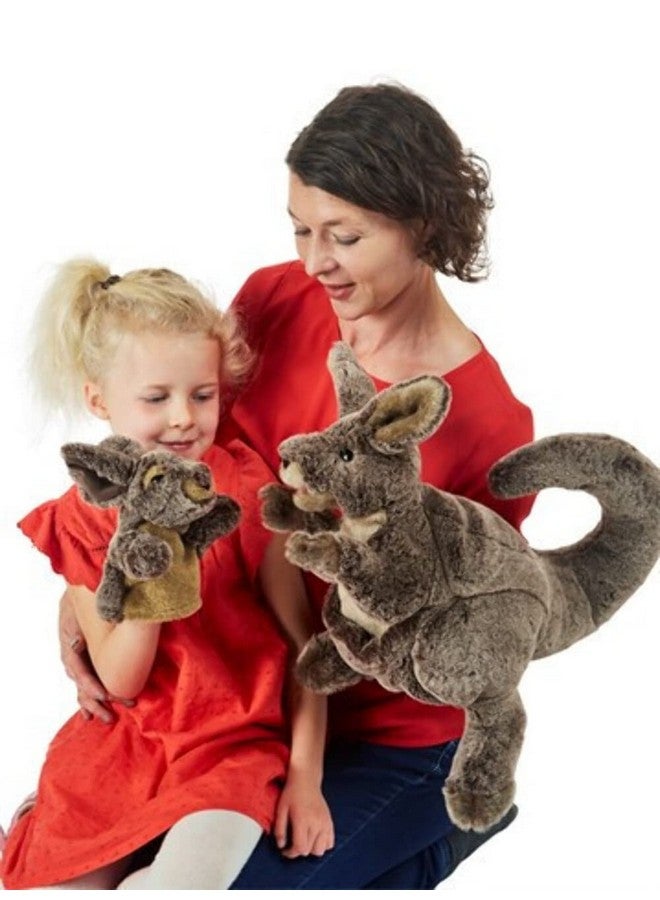Folkmanis Kangaroo with Joey Hand Puppet, Brown - Image 4