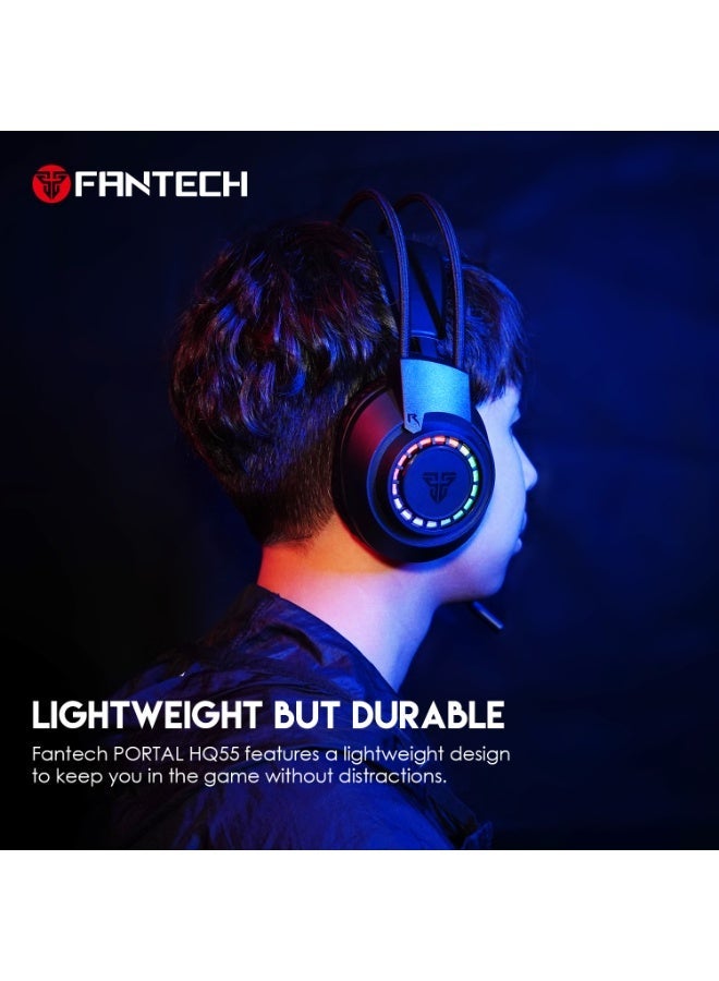 FANTECH PORTAL HQ55 Gaming Headset, Stereo Gaming Headphones with Built-in Microphone, Comfortable Over-Ear Design for PC & Laptop - Image 3