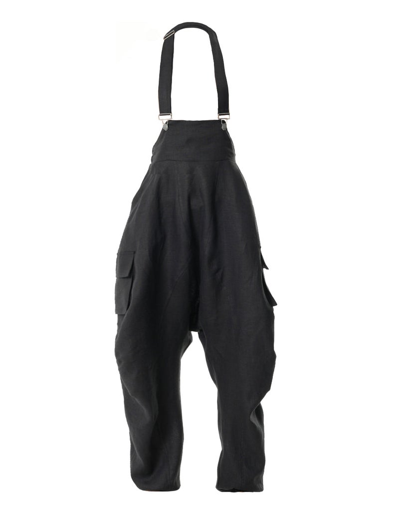Metamorphoza Oversize Linen Jumpsuit In Black - Image 3