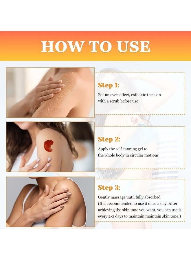 Carroten Intensive Tanning Gel SPF0, Browning Tan Accelerator, Non-Greasy, Water-Resistant With Carrot And Coconut Oil, Vitamin A & E For Moisture & Hydration, 150 ml / 5 oz - Image 4