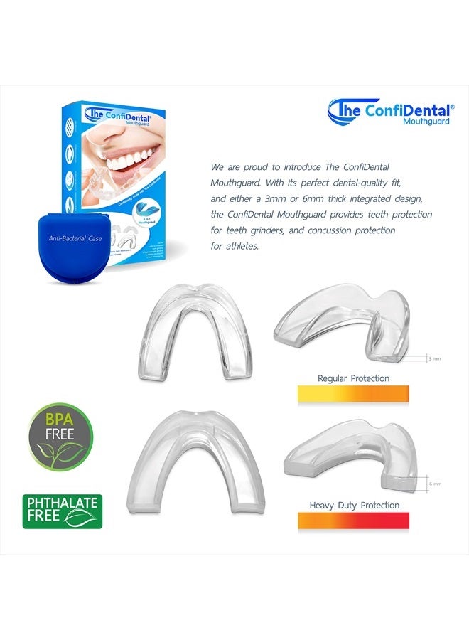 The ConfiDental عبوة من 5 واقيات فم قابلة للتشكيل لطحن الأسنان والضغط عليها (بروكسيسم)، رياضة، صينية تبييض، تشمل 3 واقيات عادية و2 واقيات ثقيلة (3 (lll) عادية 2 (II) ثقيلة) - Image 3