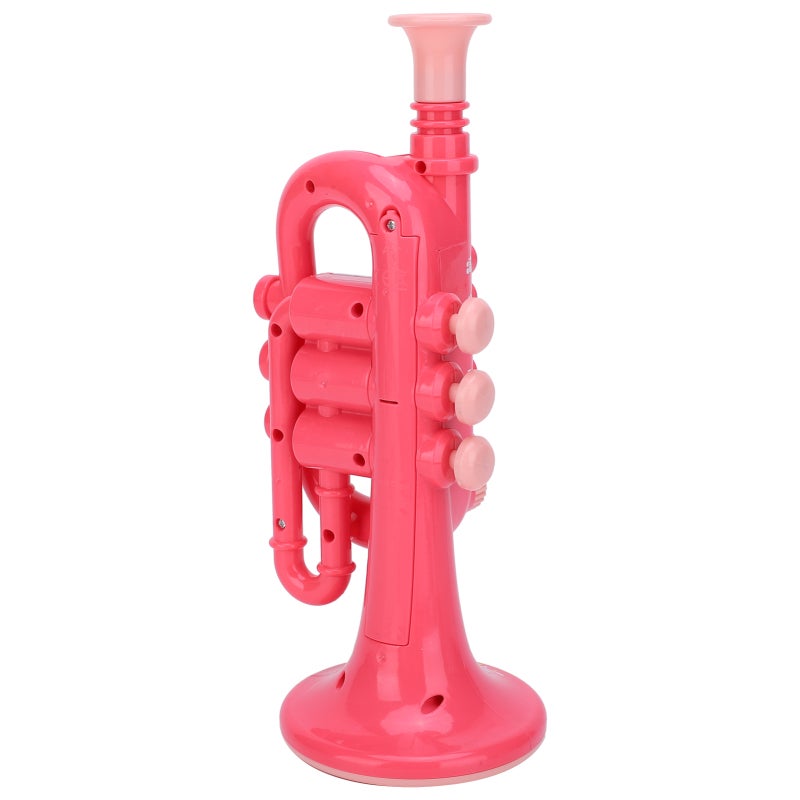 Pink Trumpet Toy: 5-Level Volume Adjustment, Simulated Design, High-Quality Rounded Plastic - Light-Up Electronic Musical Instrument for Baby Early Learning & Kids Developmental Play - Image 3