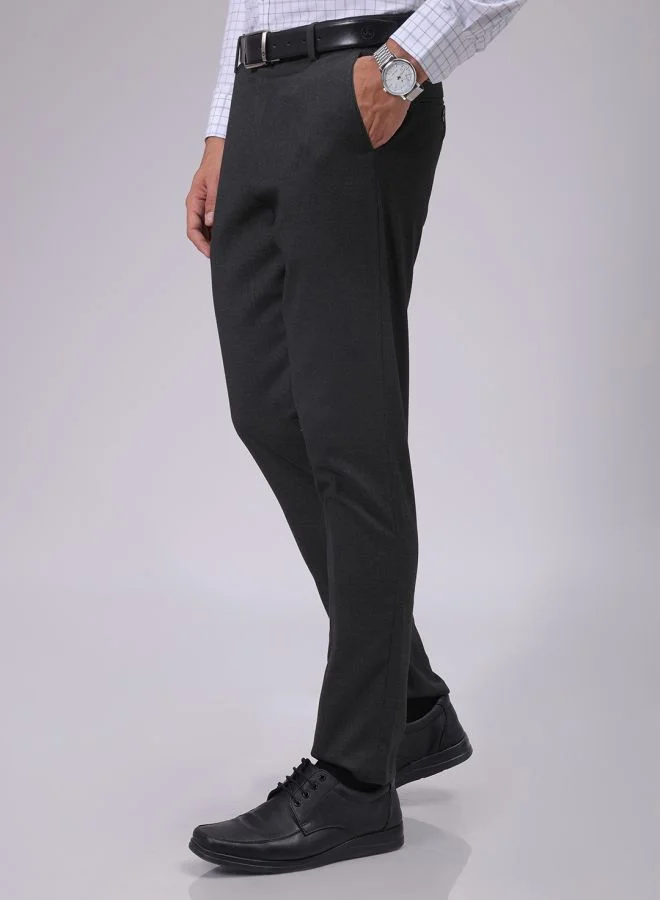 ذا انديان كراج كو Men Slim Fit Solid Mid-Rise Stretchable Knitted Formal Trousers