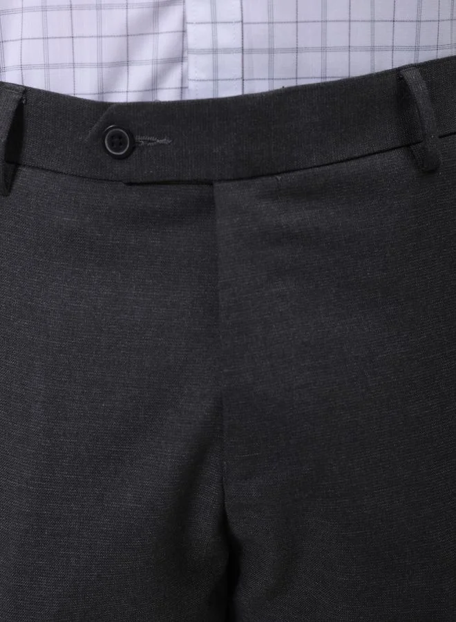 ذا انديان كراج كو Men Slim Fit Solid Mid-Rise Stretchable Knitted Formal Trousers