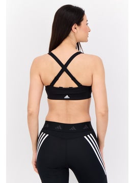 Adidas Women Brand Logo Padded Sports Bra, Black  - Image 3