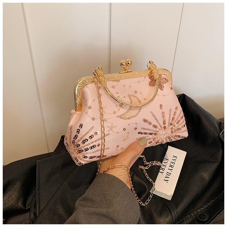 Antique Handbag Women'S Sequin Embroidered Chain Shell Bag Ladies Banquet Elegant Women'S Bag - Image 3
