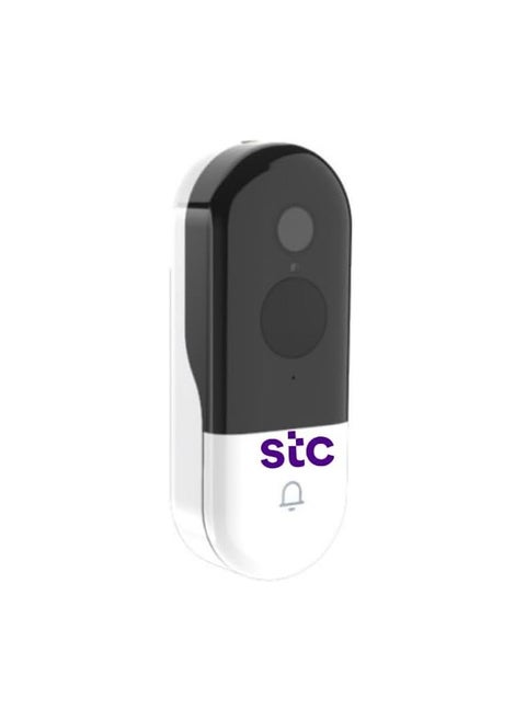 STC Wireless Video Doorbell  Surveillance Camera 1080P 120 Degree With Motion Activated Alert - Two way talk - Rechargeable Battery 5000mAh- Mobile APP For Tracking and Talking - Night mode IR, White