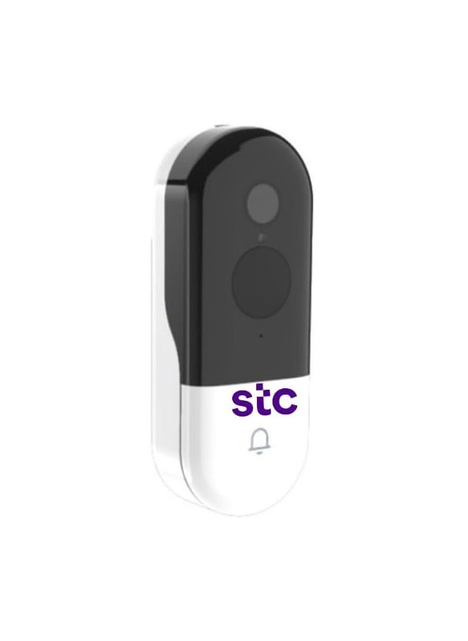 STC - STC Wireless Video Doorbell  Surveillance Camera 1080P 120 Degree With Motion Activated Alert - Two way talk - Rechargeable Battery 5000mAh- Mobile APP For Tracking and Talking - Night mode IR, White - Image 1
