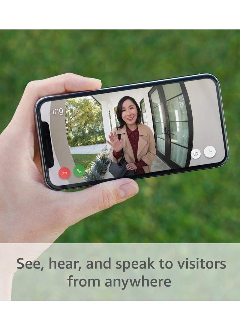 STC - STC Wireless Video Doorbell  Surveillance Camera 1080P 120 Degree With Motion Activated Alert - Two way talk - Rechargeable Battery 5000mAh- Mobile APP For Tracking and Talking - Night mode IR, White - Image 1