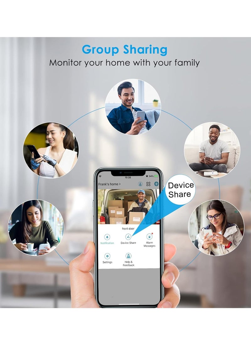 STC - STC Wireless Video Doorbell  Surveillance Camera 1080P 120 Degree With Motion Activated Alert - Two way talk - Rechargeable Battery 5000mAh- Mobile APP For Tracking and Talking - Night mode IR, White - Image 1