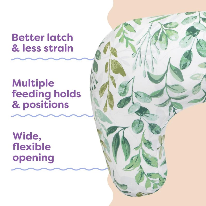 Boppy Nursing Pillow - Firm, Ergonomic U-Shaped Bottle and Breastfeeding Pillow with High Lift for Comfort and Support, Spacious Surface - Green Sage Leaf - Image 4