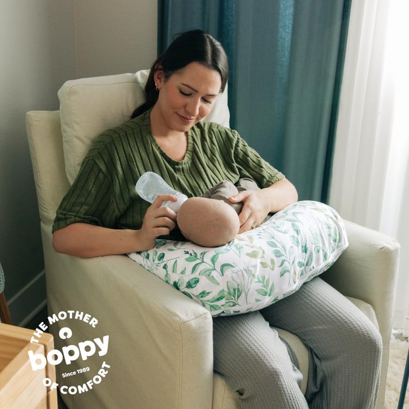 Boppy Nursing Pillow - Firm, Ergonomic U-Shaped Bottle and Breastfeeding Pillow with High Lift for Comfort and Support, Spacious Surface - Green Sage Leaf - Image 3
