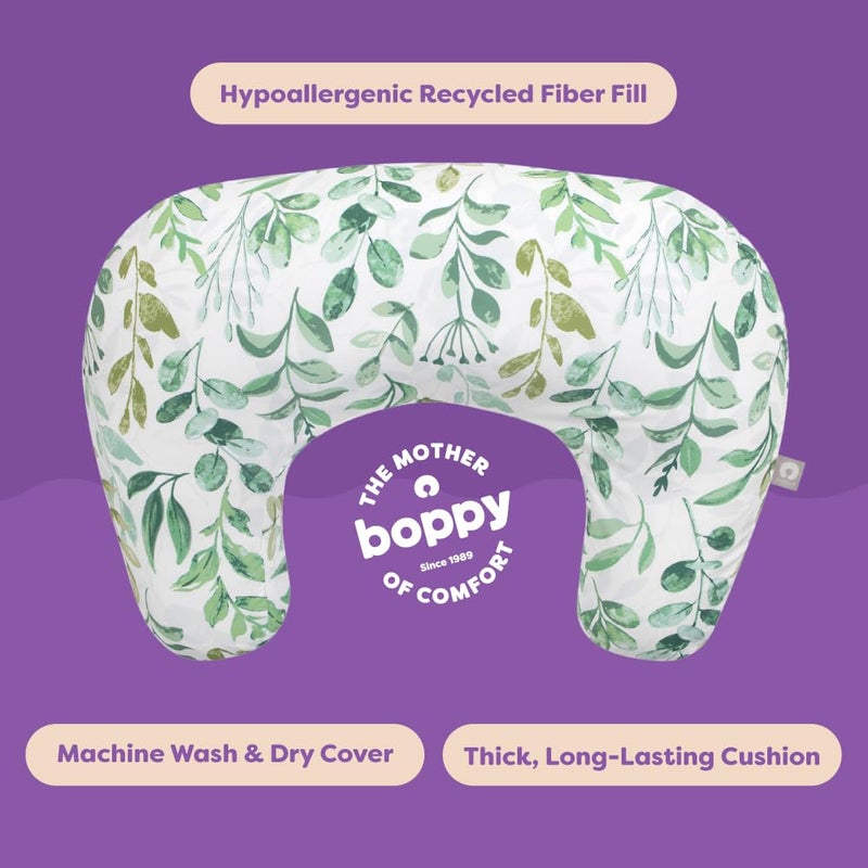 Boppy Nursing Pillow - Firm, Ergonomic U-Shaped Bottle and Breastfeeding Pillow with High Lift for Comfort and Support, Spacious Surface - Green Sage Leaf - Image 5